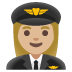 👩🏼‍✈️ woman pilot: medium-light skin tone display on Google